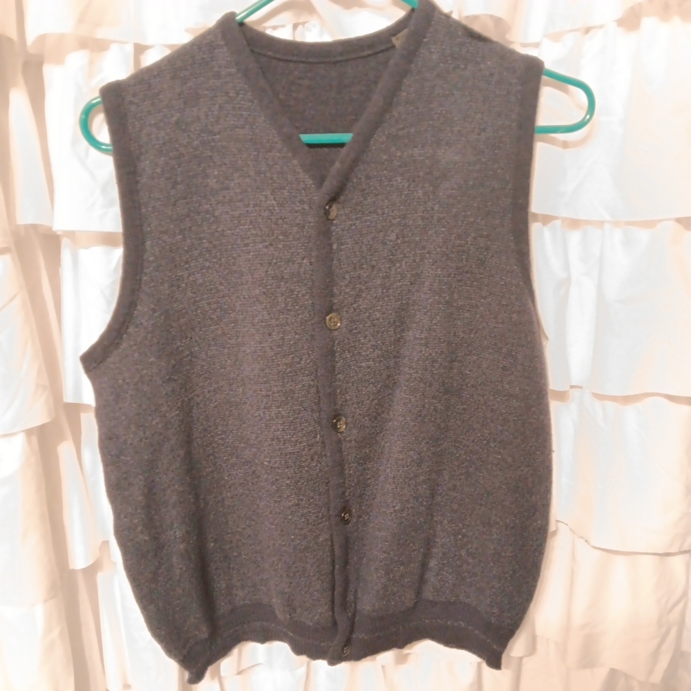Men's Woolmark Merino Wool  Cardigan Sweater Vest